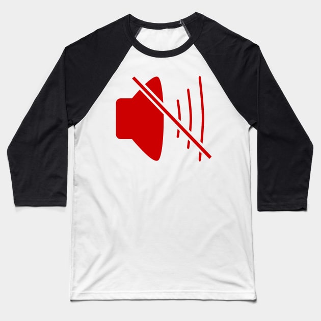 Silence ,mute on Baseball T-Shirt by Coron na na 